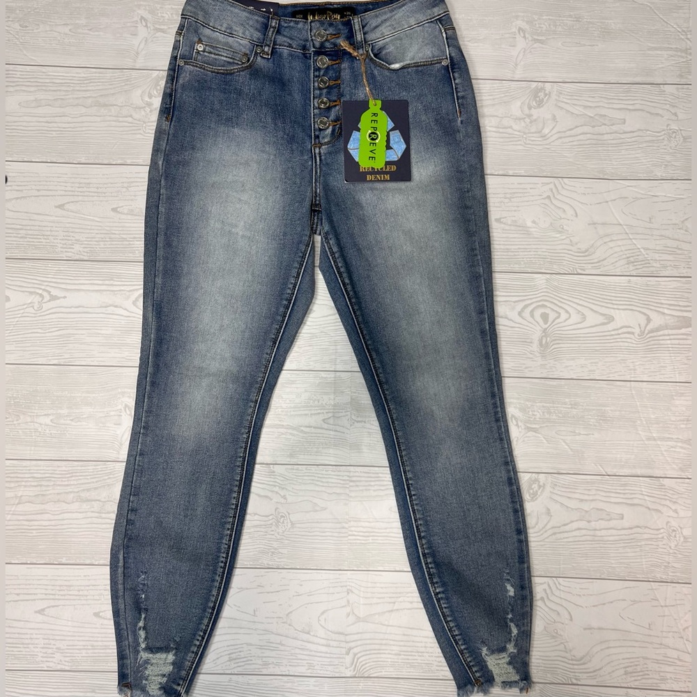 NWT• Women’s Indigo Rein Curvy Fit High Rise Denim Jeans •Size 5-26W•Distressed